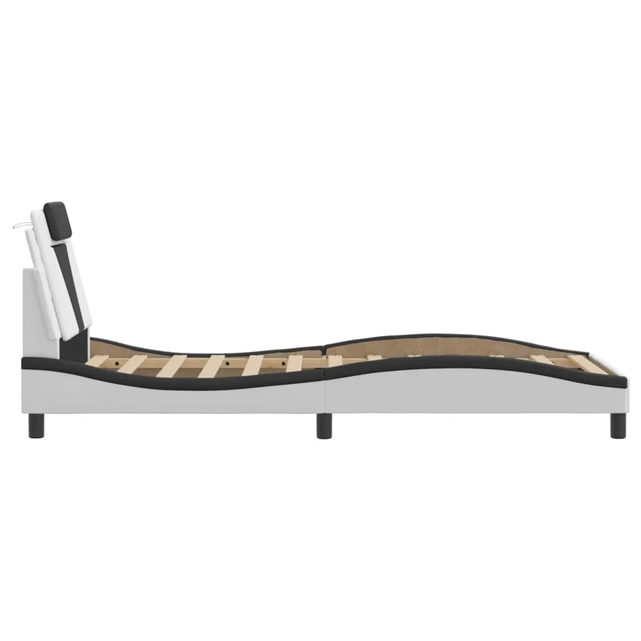 Cadre de lit Viana avec LED sans matelas blanc et noir 90x190 cm - 9