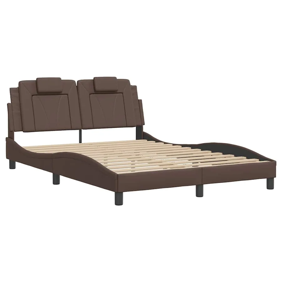 Cadre de lit Viana sans matelas marron 120x200 cm similicuir - 3