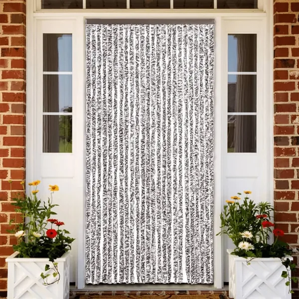 Rideau anti-mouches marron et beige 100x200 cm chenille