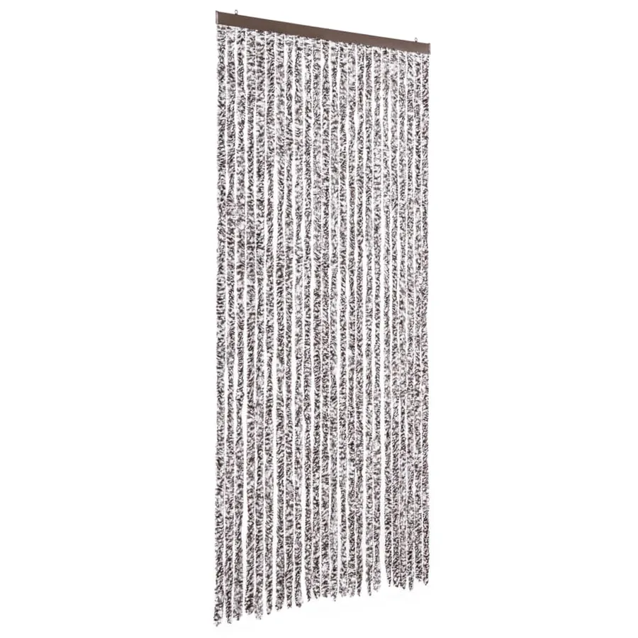 Rideau anti-mouches marron et beige 100x200 cm chenille - 2