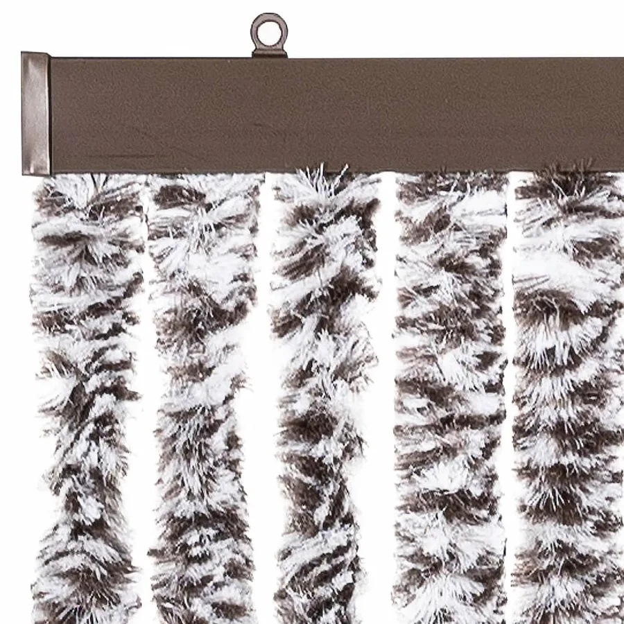 Rideau anti-mouches marron et beige 100x200 cm chenille - 4