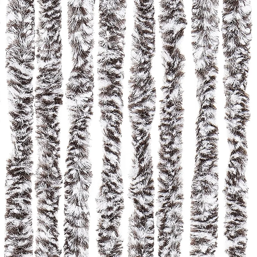 Rideau anti-mouches marron et beige 100x200 cm chenille - 5