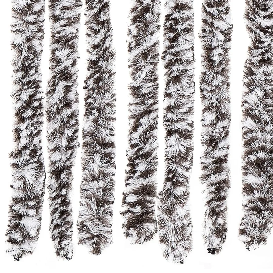 Rideau anti-mouches marron et beige 100x200 cm chenille - 6