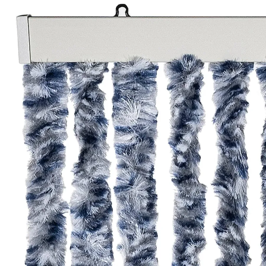 Rideau anti-mouches bleu et blanc 100x200 cm chenille - 4