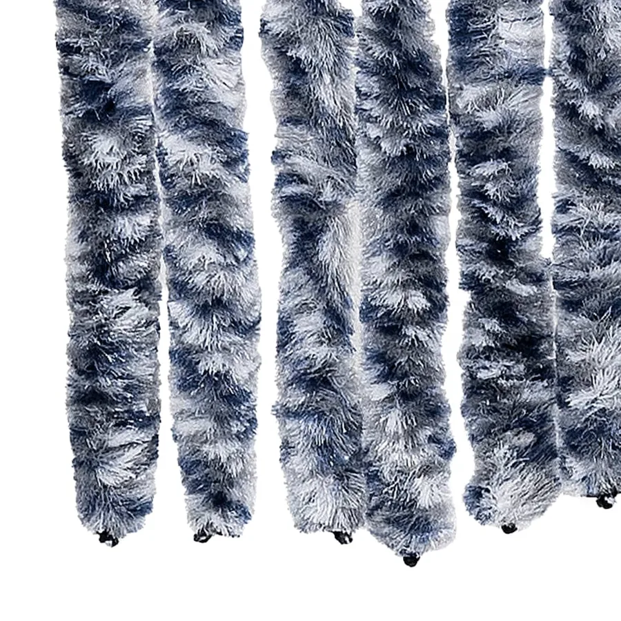 Rideau anti-mouches bleu et blanc 100x200 cm chenille - 6