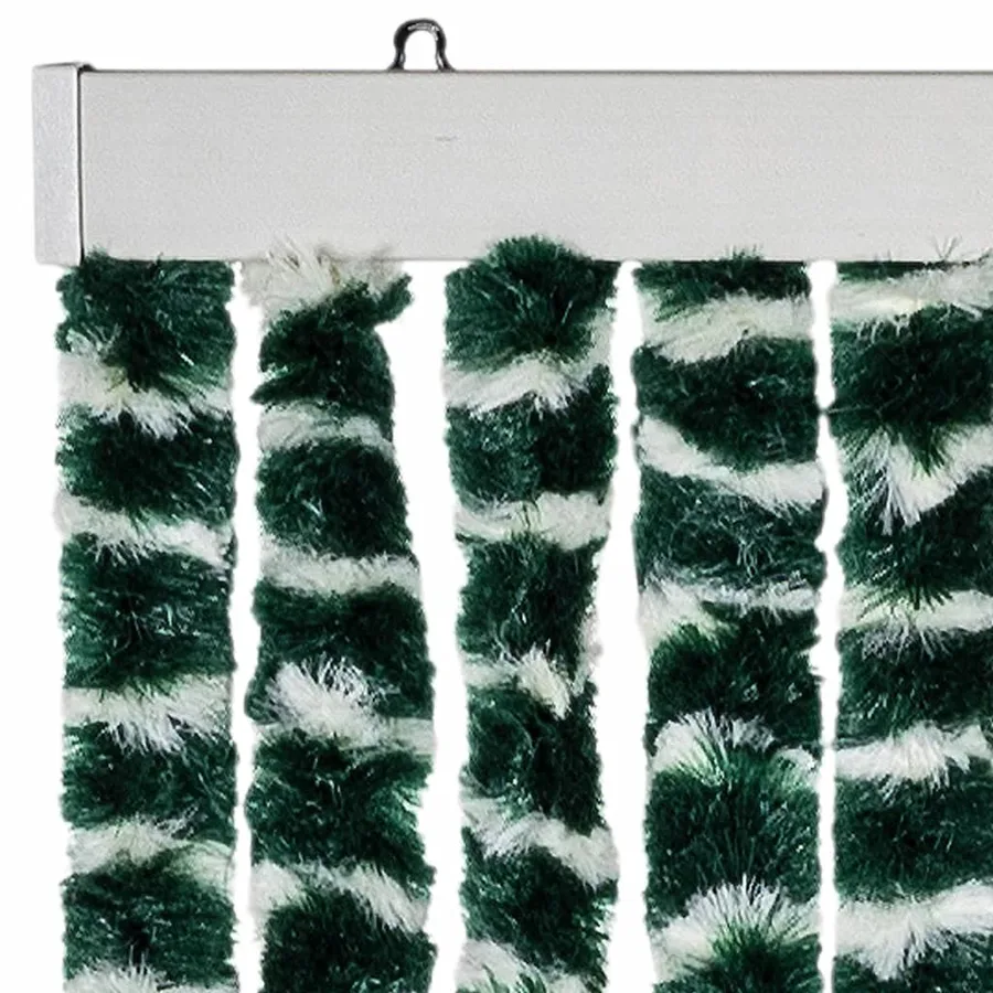 Rideau anti-mouches vert et blanc 100x230 cm chenille - 4