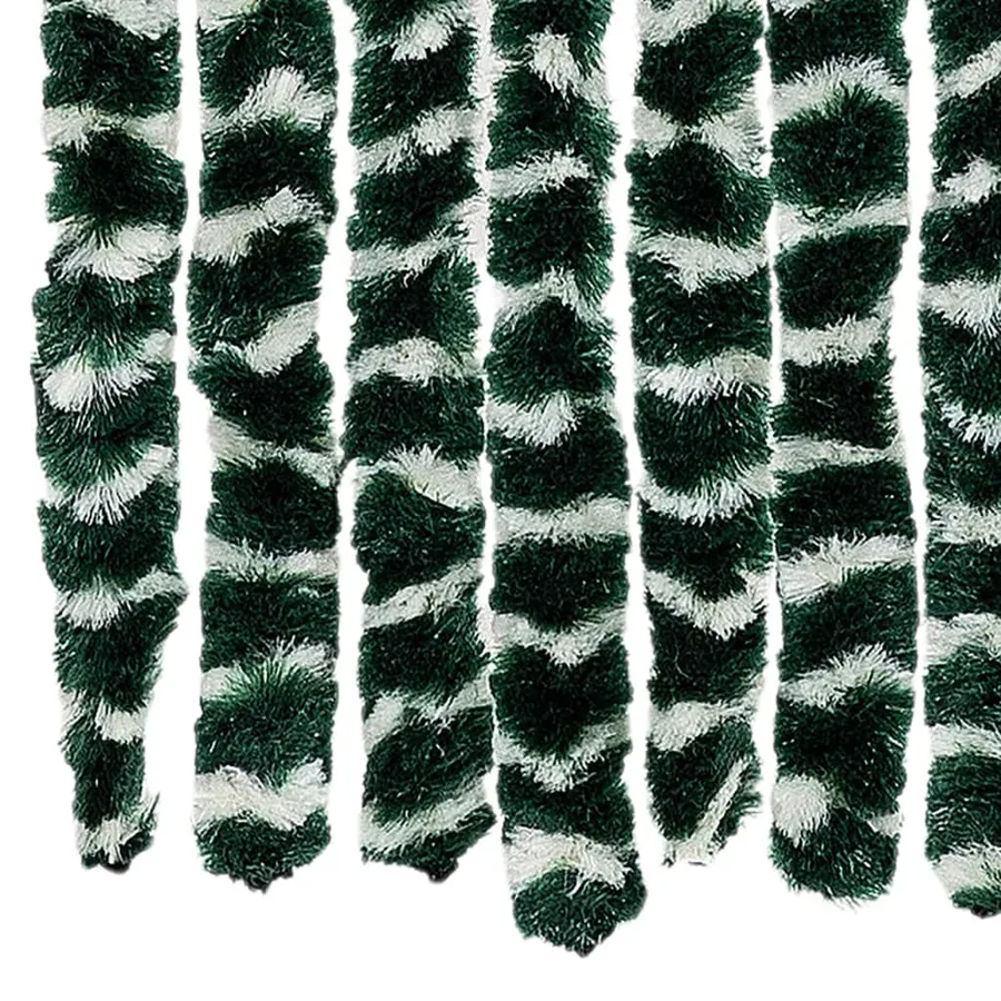 Rideau anti-mouches vert et blanc 100x230 cm chenille - 6