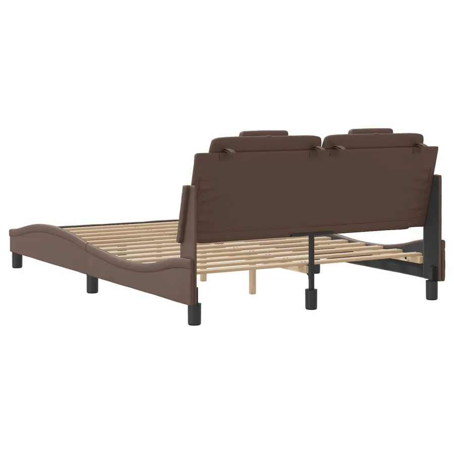 Cadre de lit Viana avec LED sans matelas marron 120x200 cm - 9
