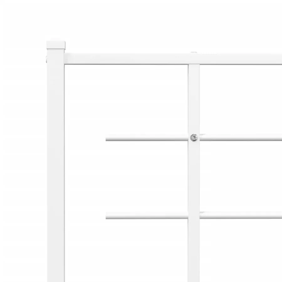 Cadre de lit métal sans matelas et tête de lit blanc 107x203 cm - 8
