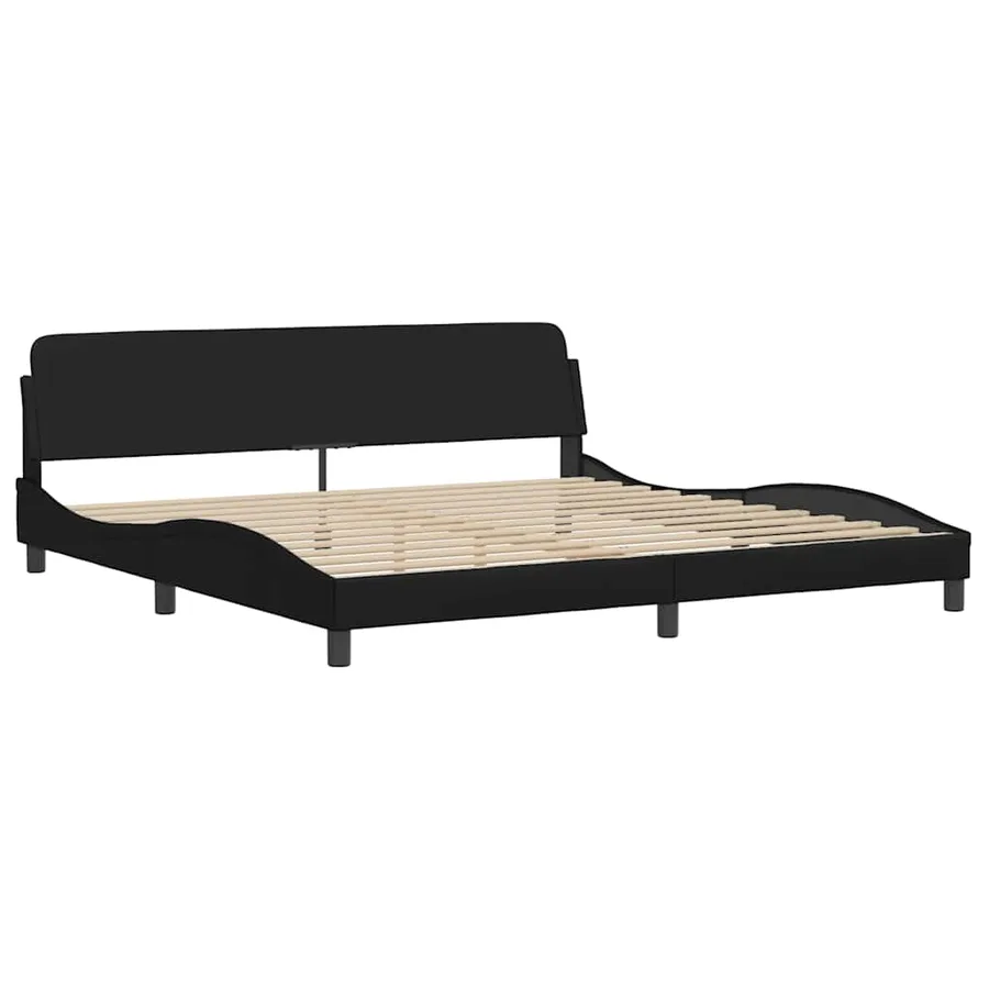 Cadre de lit sans matelas Zadar noir 200x200 cm similicuir - 7