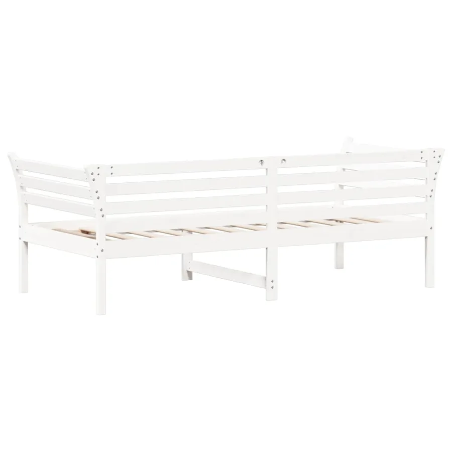 Lit de jour sans matelas blanc 80x200 cm bois de pin massif - 6