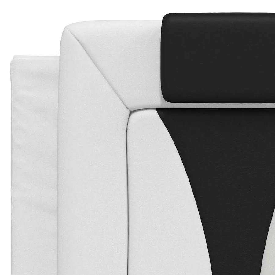 Coussin de tête de lit Viana noir et blanc 120 cm similicuir - 8