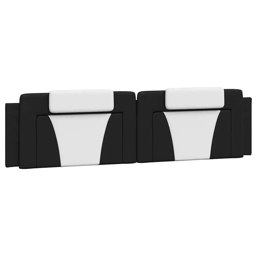 Cadre de lit Viana sans matelas noir et blanc 200x200 cm similicuir - 8