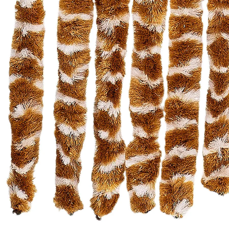 Rideau anti-mouches ocre et blanc 90x200 cm chenille - 6