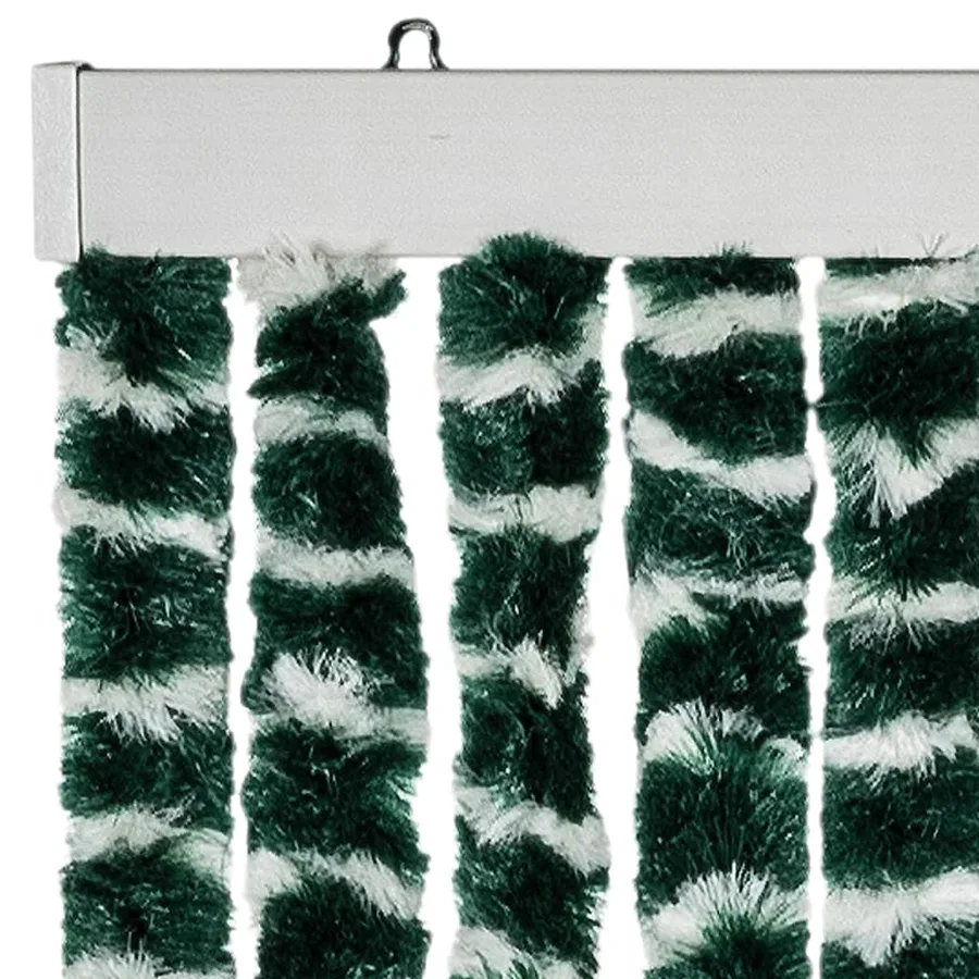 Rideau anti-mouches vert et blanc 90x200 cm chenille - 4