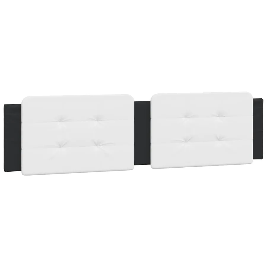 Lit avec matelas Zadar noir et blanc 200x200 cm similicuir - 5
