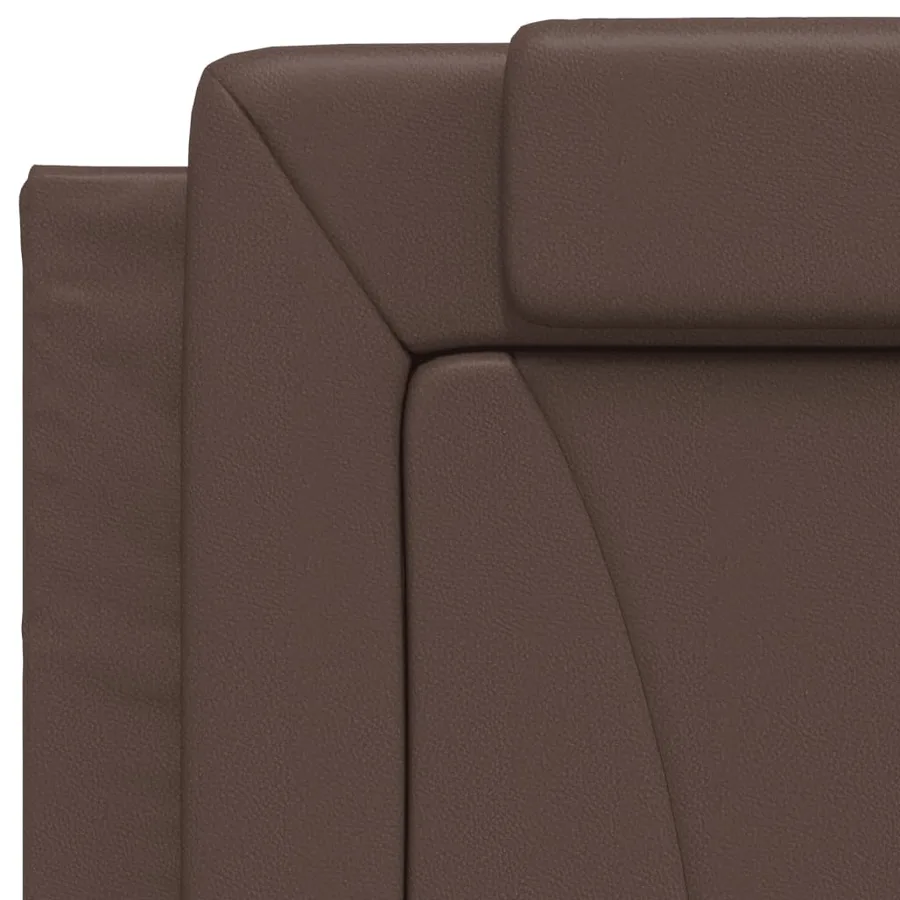 Lit Viana avec matelas marron 90x190 cm similicuir - 7