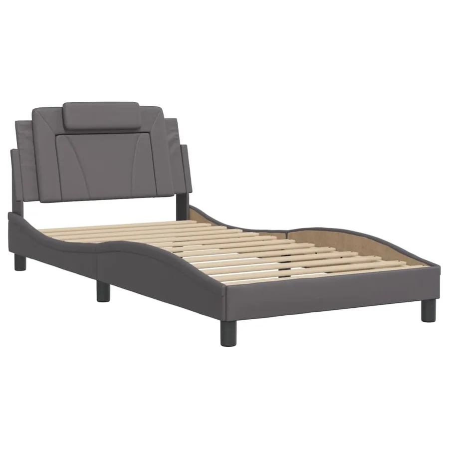 Cadre de lit Viana avec LED sans matelas gris 100x200 cm - 3