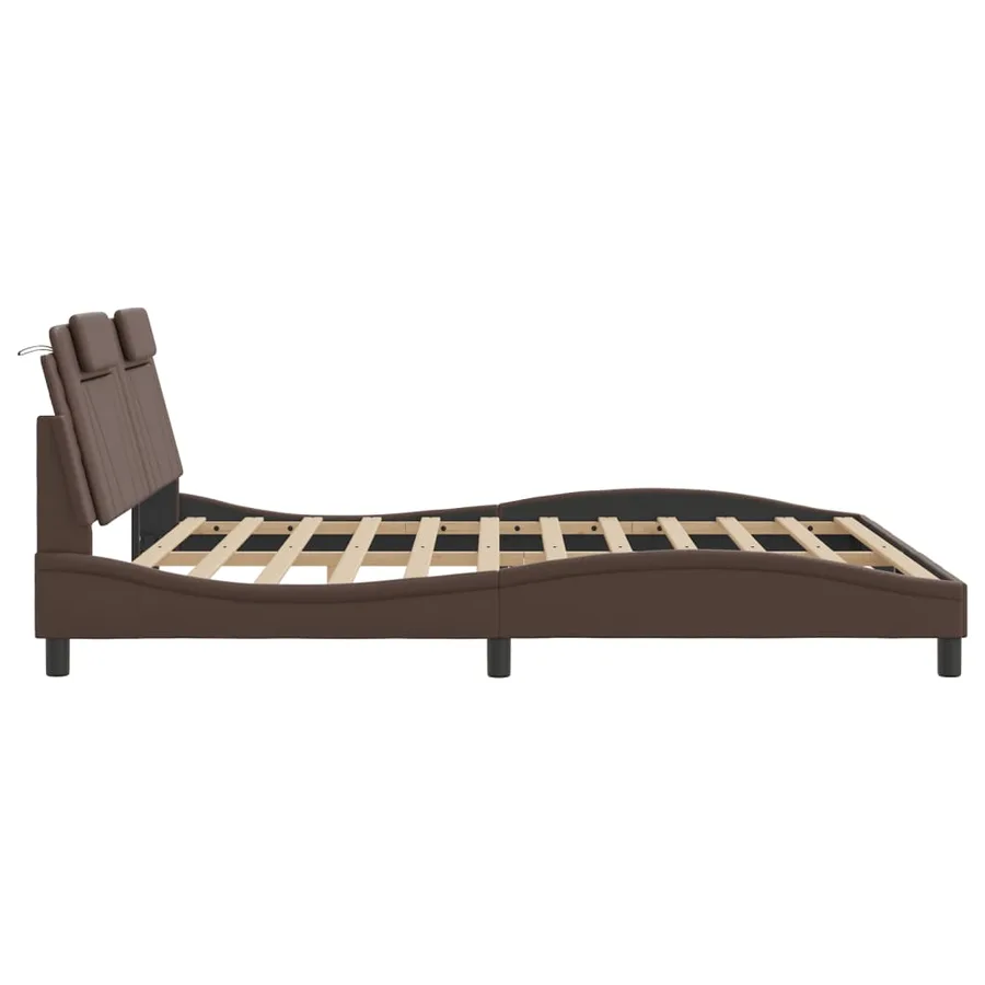 Cadre de lit Viana avec LED sans matelas marron 180x200 cm - 9