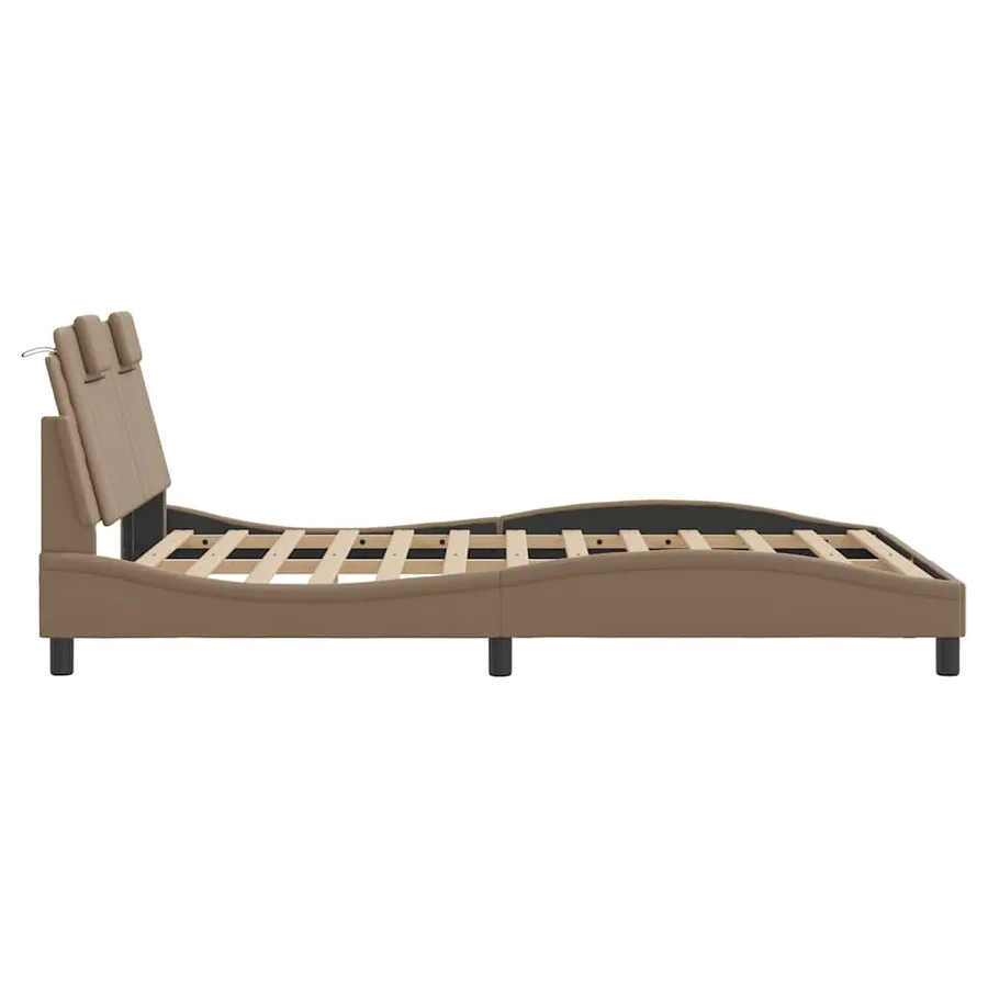 Cadre de lit Viana sans matelas cappuccino 120x200 cm similicuir - 7