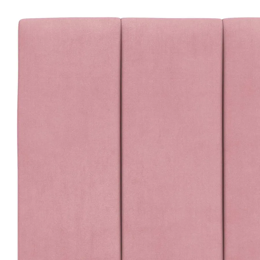 Cadre de lit sans matelas Hanko rose 90x200 cm velours - 10