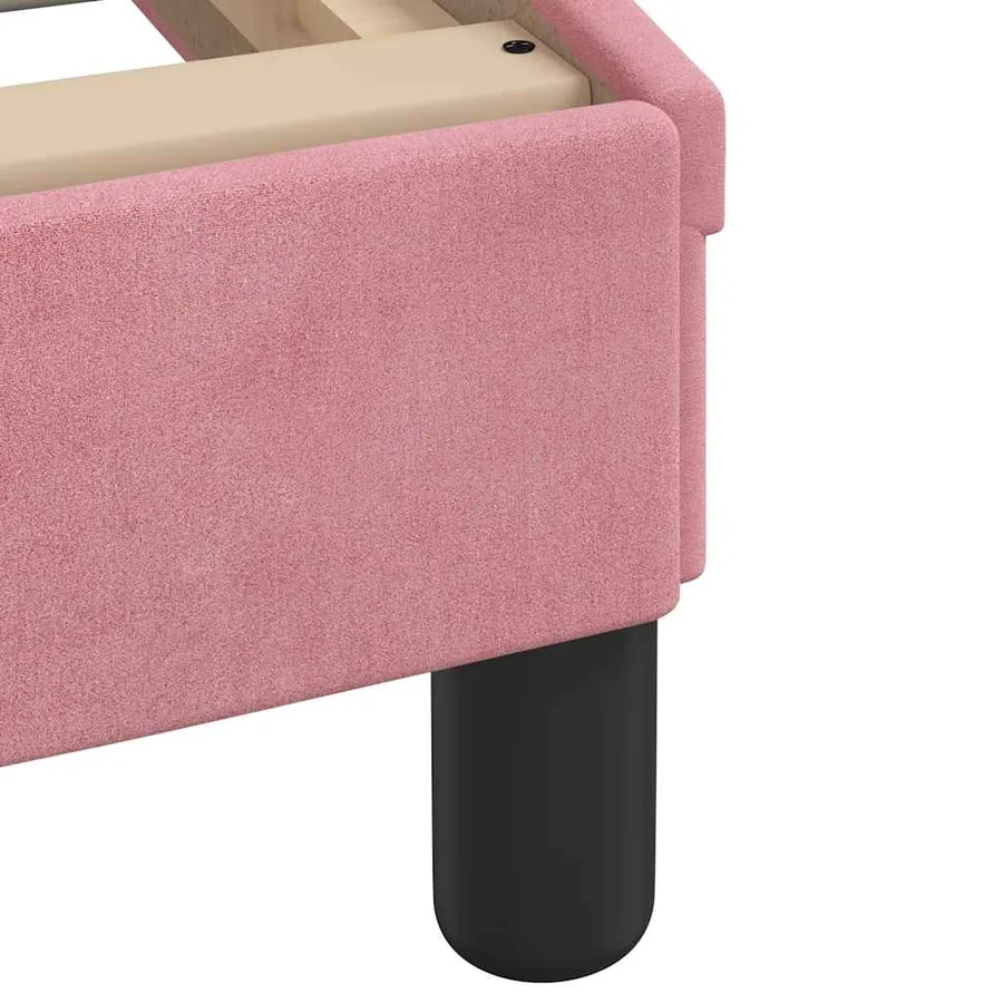 Cadre de lit sans matelas Hanko rose 90x190 cm velours - 9