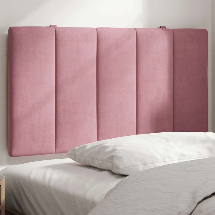 Coussin de tête de lit Hanko rose 90 cm velours