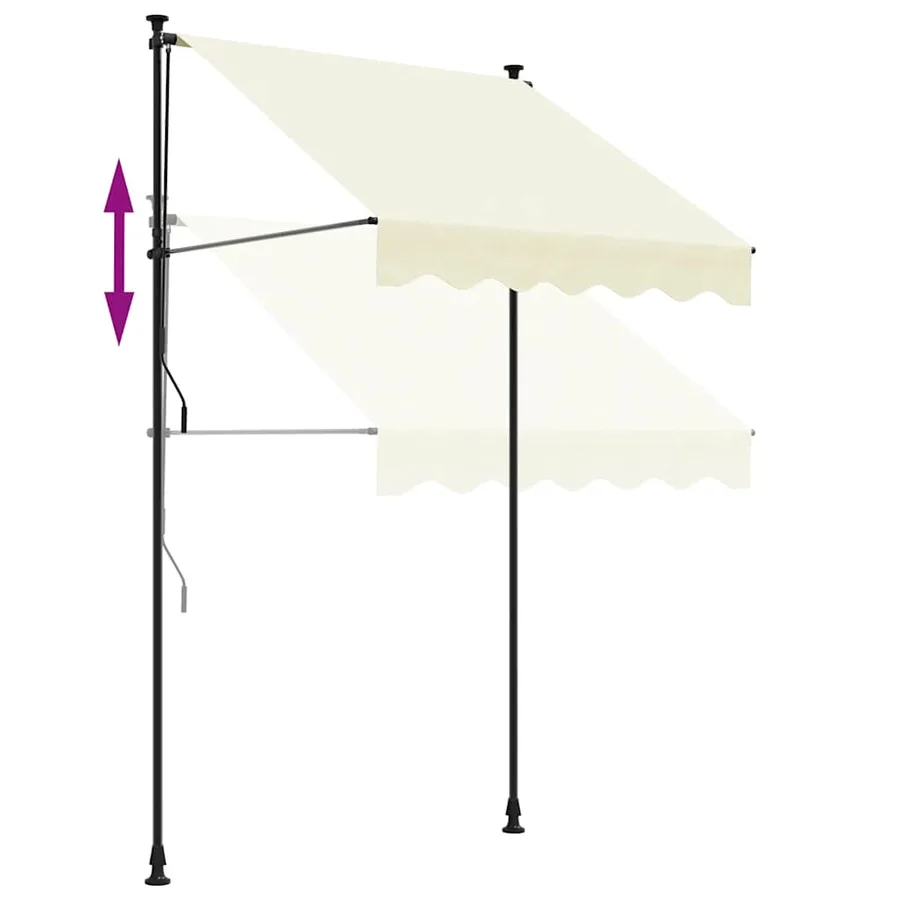 Auvent rétractable crème 200x115 cm tissu et acier - 9