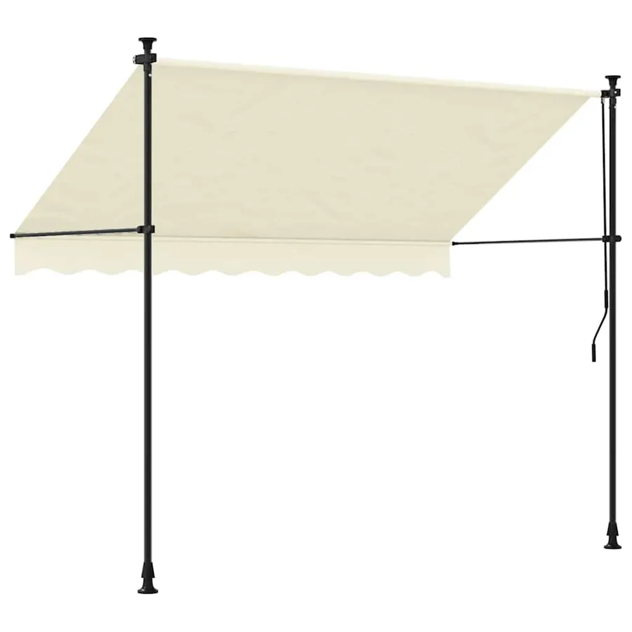 Auvent rétractable crème 300x150 m tissu et acier - 4