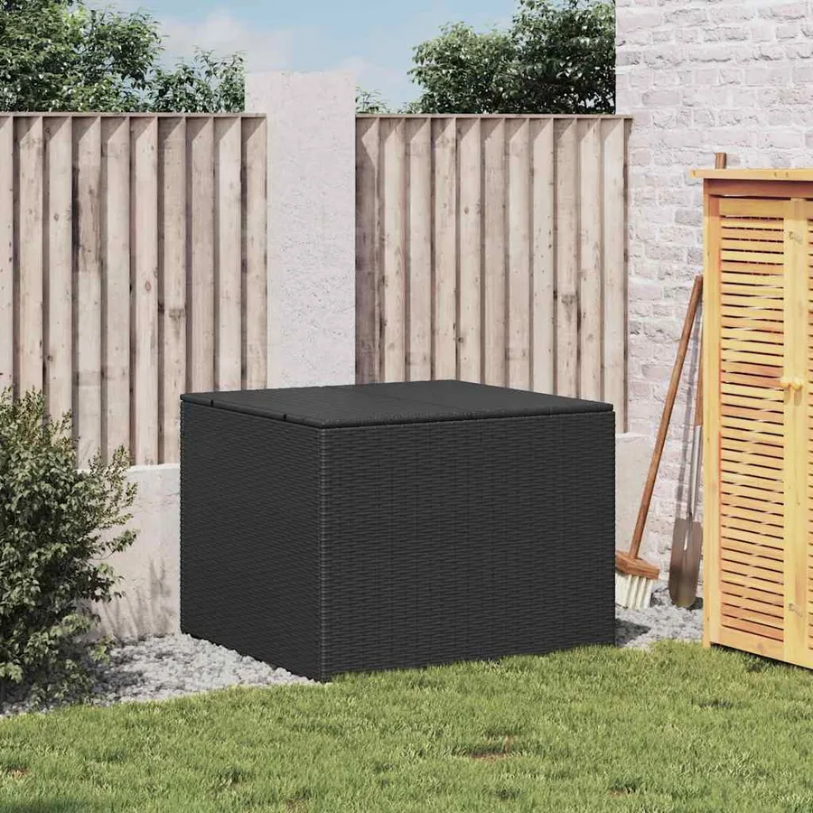 Boîte de rangement de jardin noir 291L résine tressée - 3