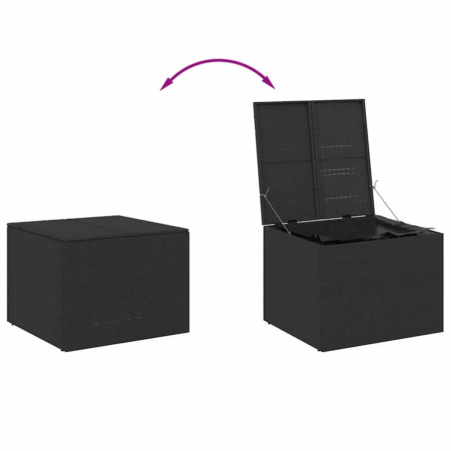 Boîte de rangement de jardin noir 291L résine tressée - 7