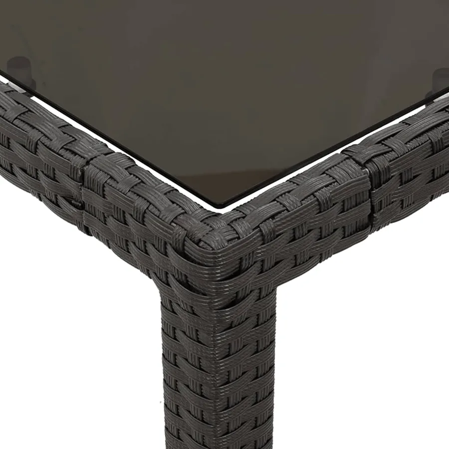 Ensemble à manger de jardin coussins 7pcs Noir Résine tressée - 6