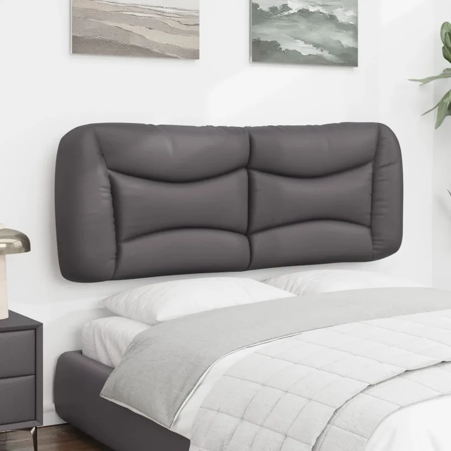 Coussin de tête de lit Hvar gris 120 cm similicuir - 4
