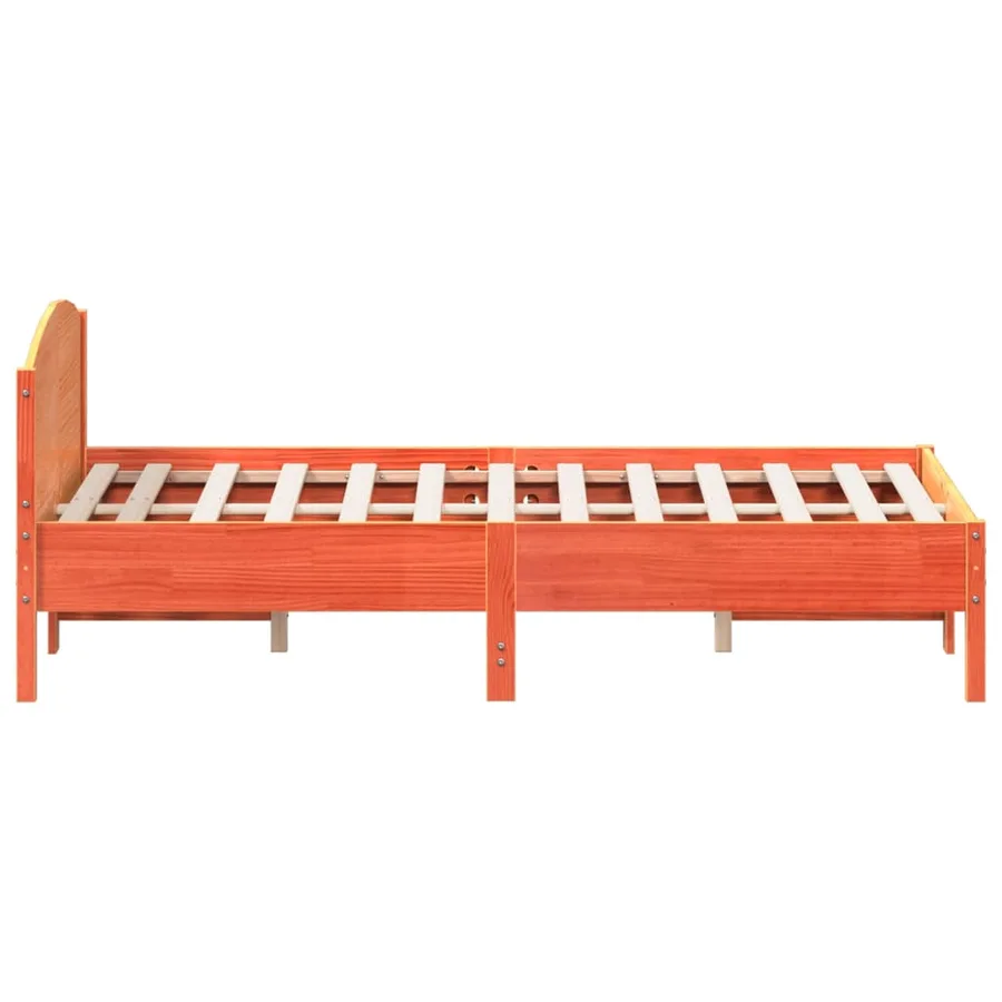 Cadre de lit sans matelas cire marron 120x190cm bois pin massif - 5
