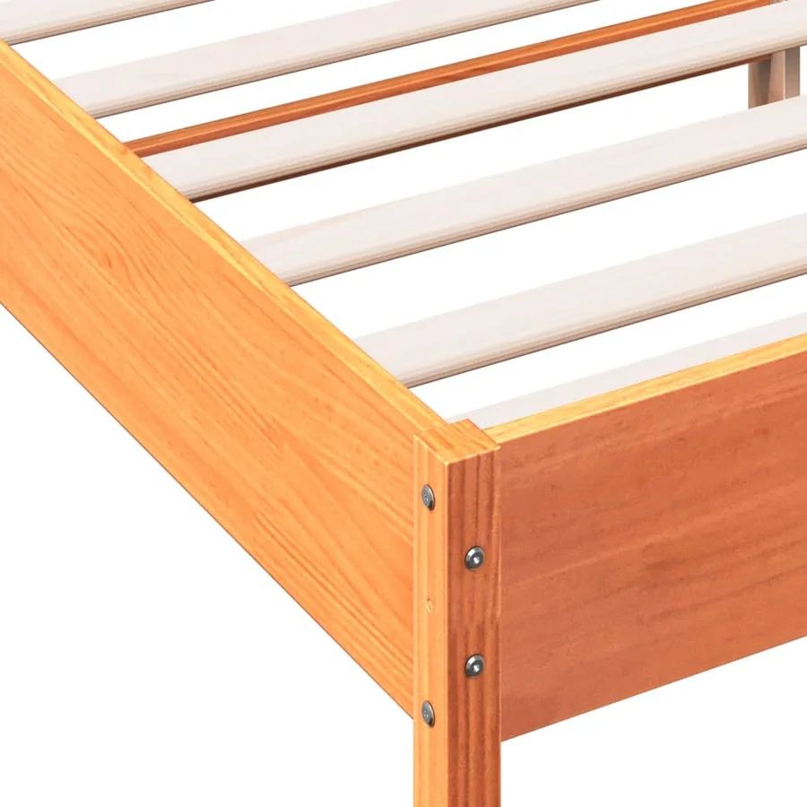Cadre de lit sans matelas cire marron 120x190cm bois pin massif - 7