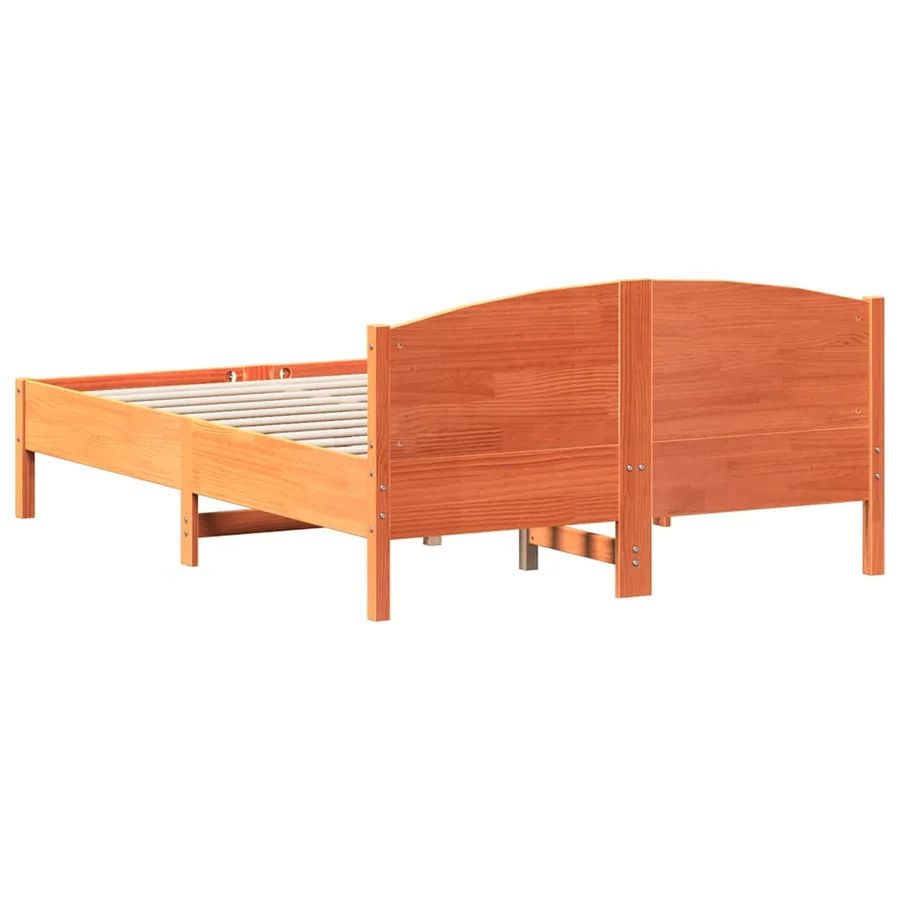 Cadre de lit sans matelas cire marron 140x190cm bois pin massif - 6