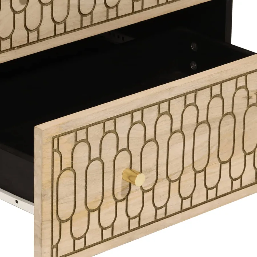 Armoires latérales 2 pcs 60x33x75 cm bois massif de manguier - 8