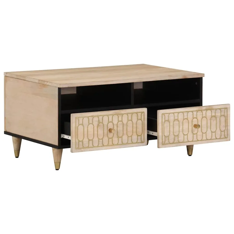 Table basse 80x54x40 cm bois de manguier massif - 2