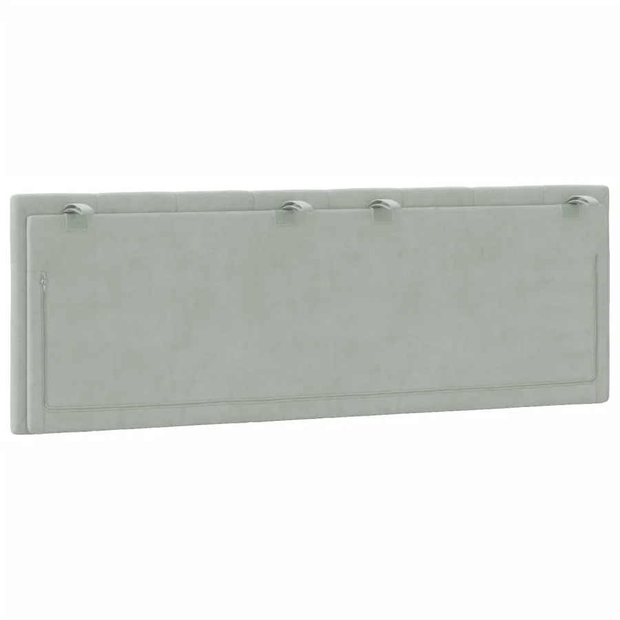 Coussin de tête de lit Hanko gris clair 120 cm velours - 7