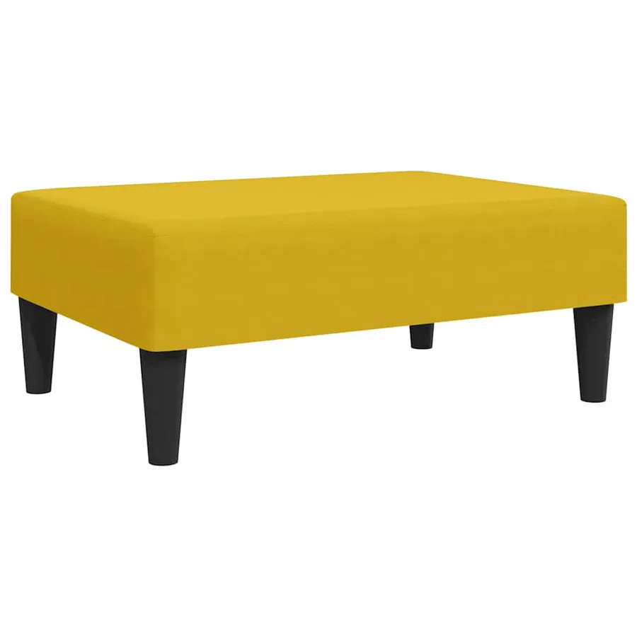 Repose-pied jaune 77x55x31 cm velours - 2