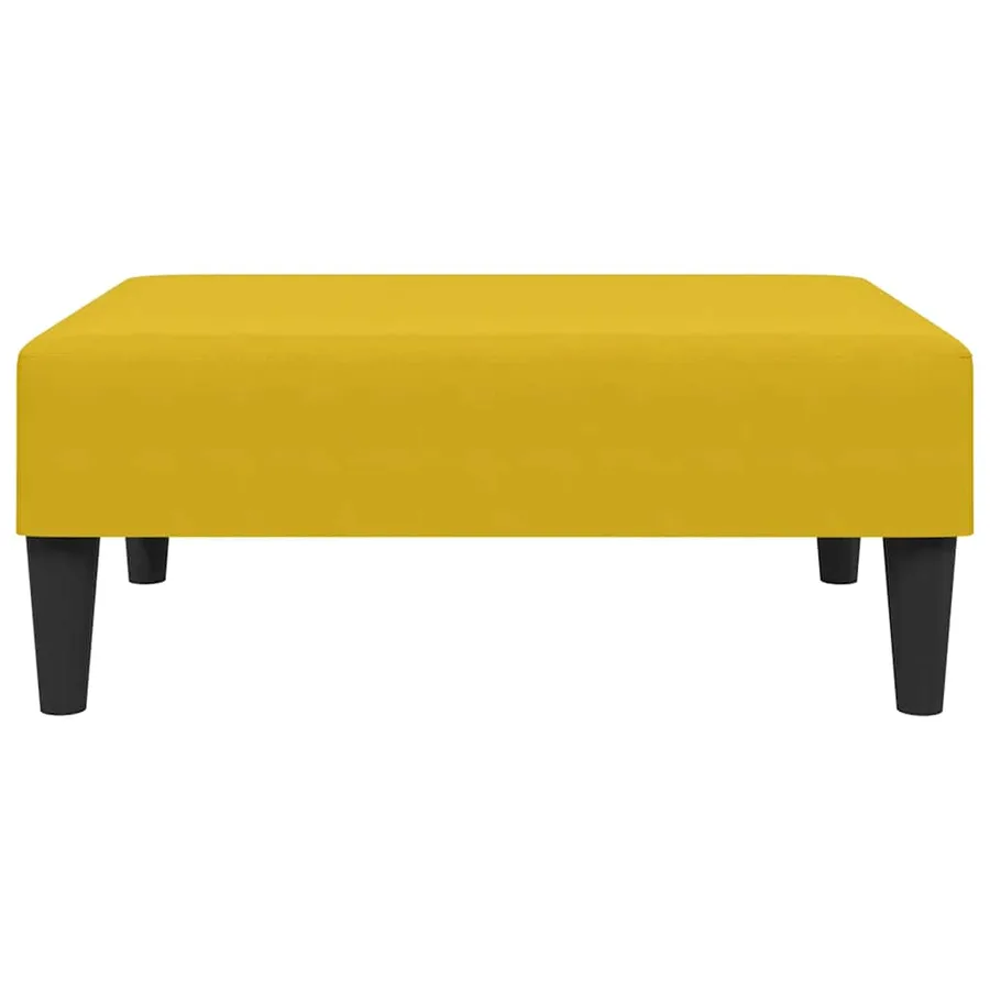 Repose-pied jaune 77x55x31 cm velours - 4