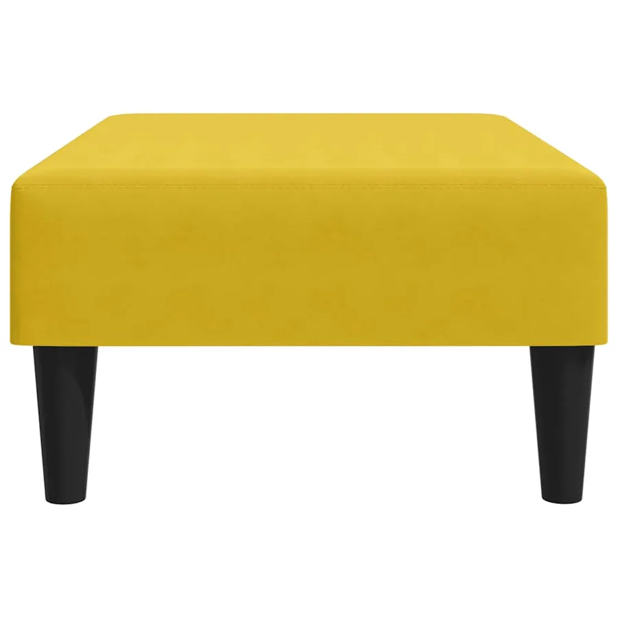 Repose-pied jaune 77x55x31 cm velours - 5