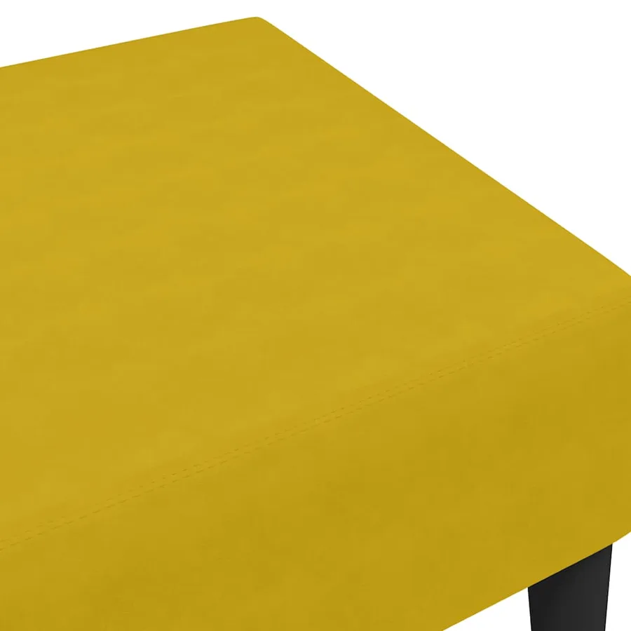 Repose-pied jaune 77x55x31 cm velours - 6