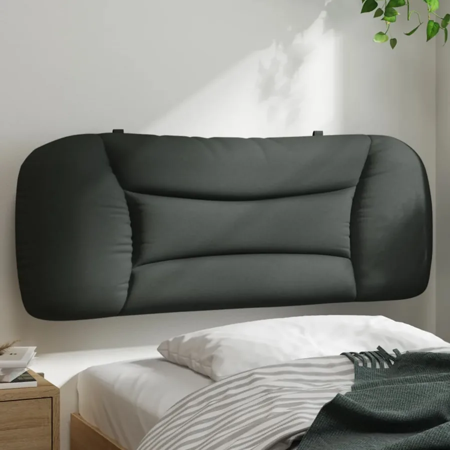 Coussin de tête de lit Hvar gris foncé 100 cm tissu