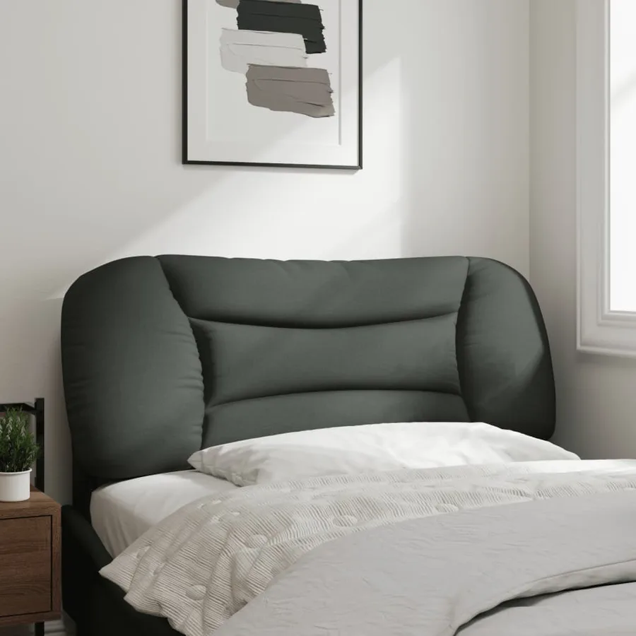 Coussin de tête de lit Hvar gris foncé 100 cm tissu - 3