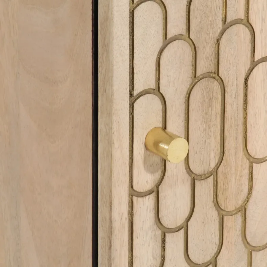 Armoire de salle de bain murale 38x33x48cm bois massif manguier - 8
