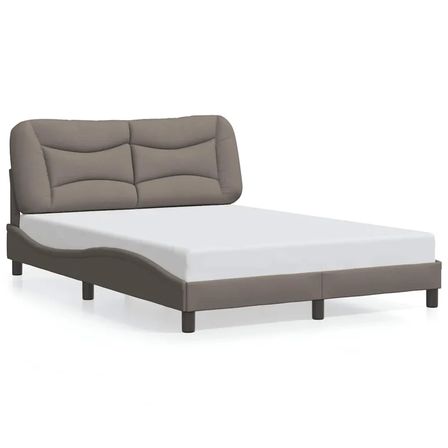 Cadre de lit sans matelas Hvar taupe 120x200 cm tissu - 2