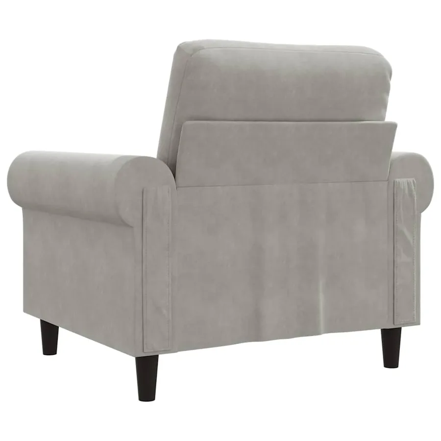 Fauteuil Gris clair 60 cm Velours - 6