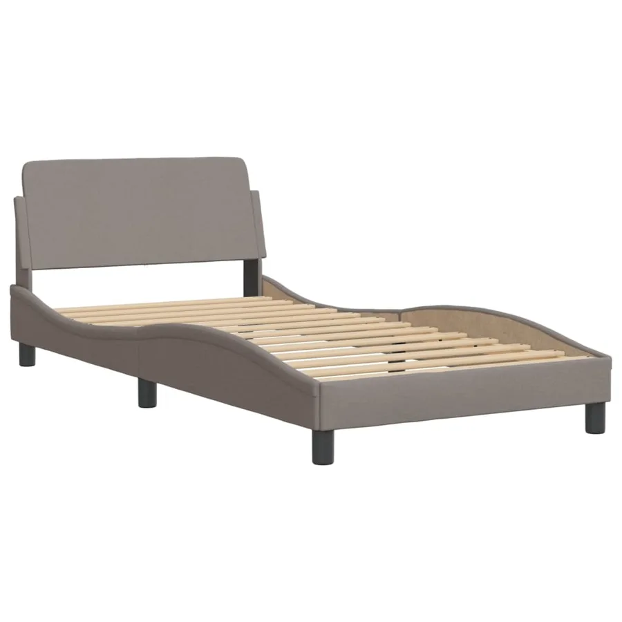 Lit avec matelas Hvar taupe 100x200 cm tissu - 4