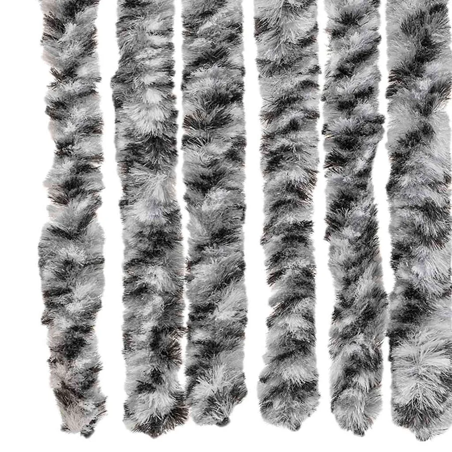 Rideau anti-mouches gris et noir et blanc 56x200 cm chenille - 5